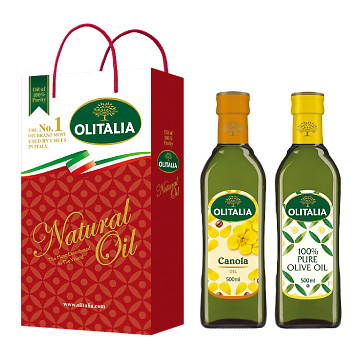 奧利塔頂級芥花油+純橄欖油禮盒組
